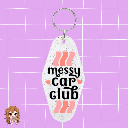 ''Messy Car Club'' Keychain